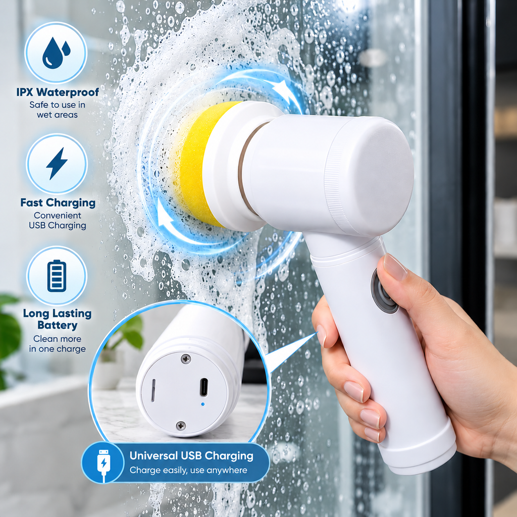 KitNest 5-in-1 Electric Spin Scrubber
